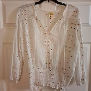White, flower blouse